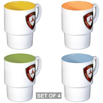 HB3MD - A01 - 01 - Headquarters Bn - 3rd MARDIV - Stackable Mug Set (4 mugs)